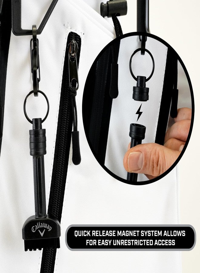 Callaway Golf Mini-Mag Magnetic Club Brush - Compact Golf Club Brush, Groove Cleaner, Golf Bag Accessory, Detachable Magnet, Durable Scrubbing Nylon Bristles - Image 2