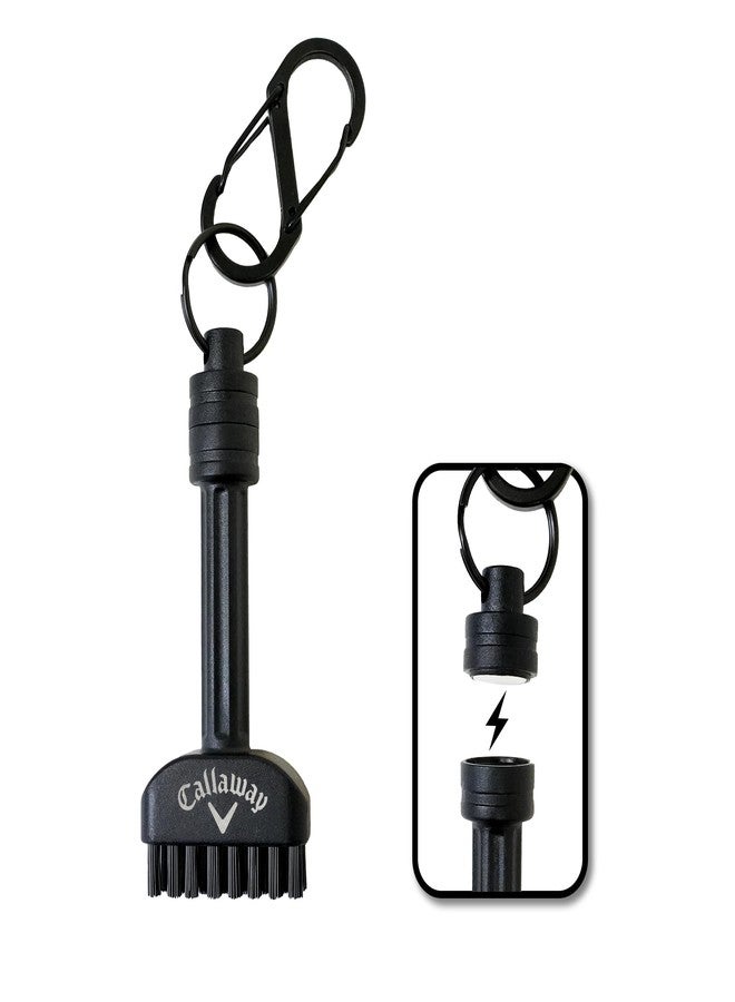 Callaway Golf Mini-Mag Magnetic Club Brush - Compact Golf Club Brush, Groove Cleaner, Golf Bag Accessory, Detachable Magnet, Durable Scrubbing Nylon Bristles - Image 1