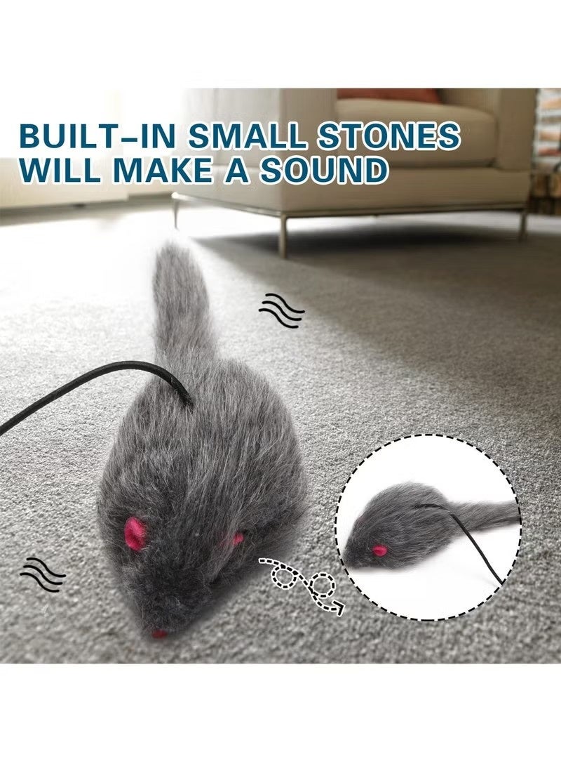 1 Pack Interactive Cat Feather Toys, Retractable Teaser Toy, Hanging Interactive Toys for Indoor Cats Kitten Play Chase Exercise, Kitten Mental Exercise Toys (Grey) - Image 2