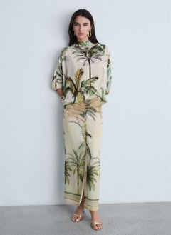 MANGO Tropical Print Straight Skirt  - Image 4