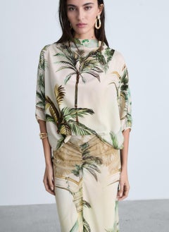 MANGO Tropical Print Straight Skirt  - Image 3