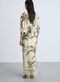 MANGO Tropical Print Straight Skirt  - Image 2