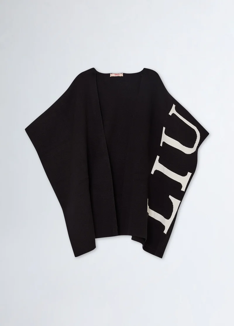 Liu Jo Knit Poncho with Logo