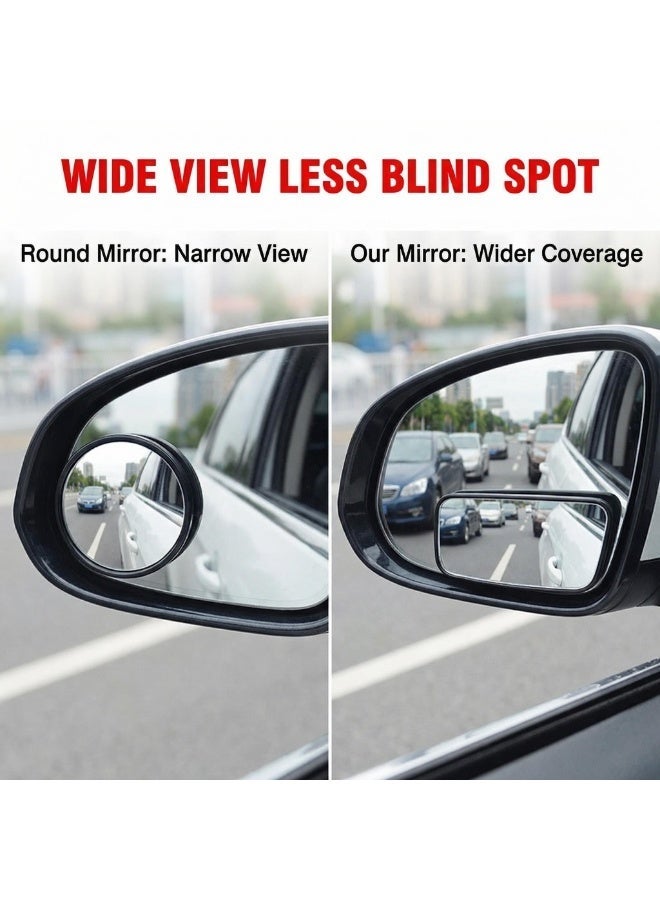 SKT Shiketro Adjustable Blind Spot Mirror, Rectangular Wide Angle Rear View Mirror for Car, SUV, Truck - 2 Pack - Image 4
