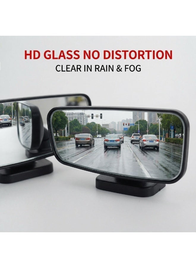 SKT Shiketro Adjustable Blind Spot Mirror, Rectangular Wide Angle Rear View Mirror for Car, SUV, Truck - 2 Pack - Image 3