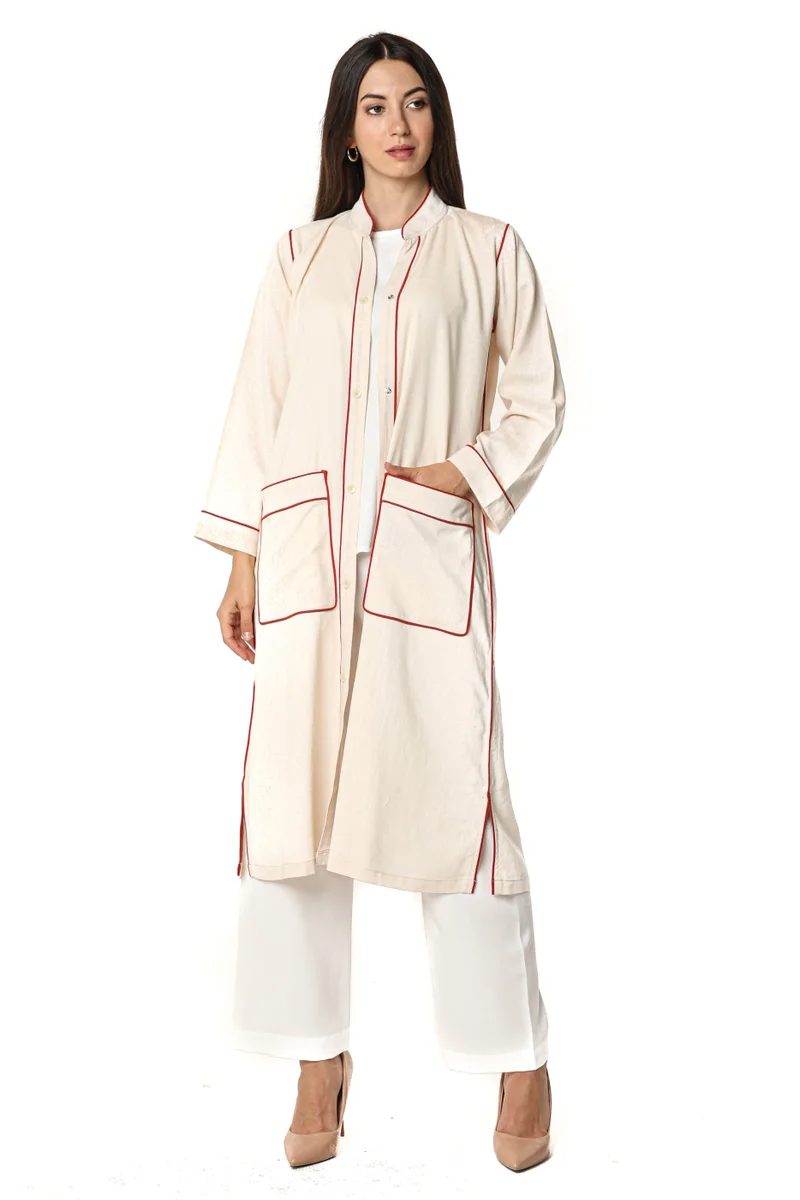 مويستريت طقم بلوزة وبنطلون كريب مفصل بجيوب