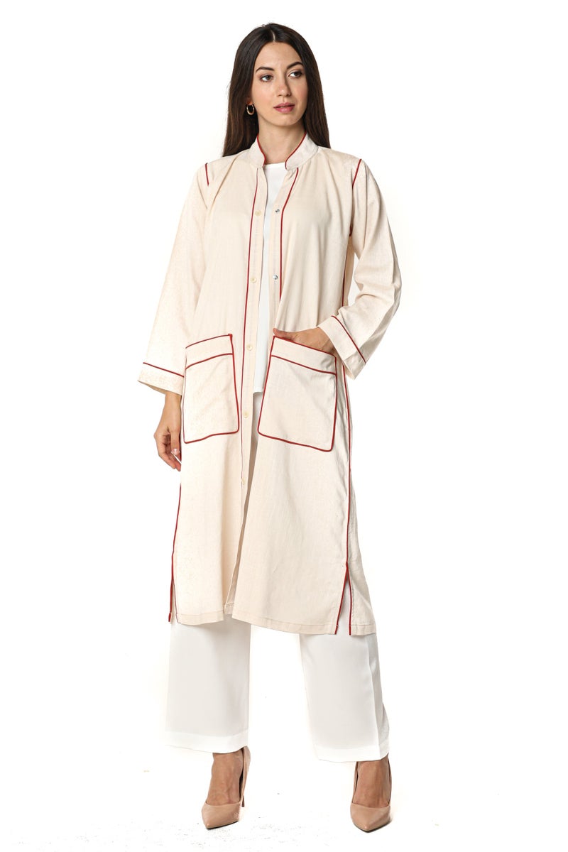 Moistreet Pocket Detailed Crepe Top & Pants Set - Image 1