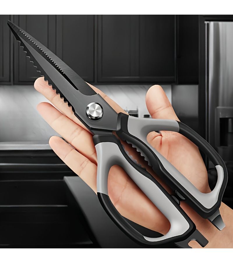 Black Blade Japanese Multifunctional Kitchen Shears 2025 TPR Soft Grip Handle - Image 1
