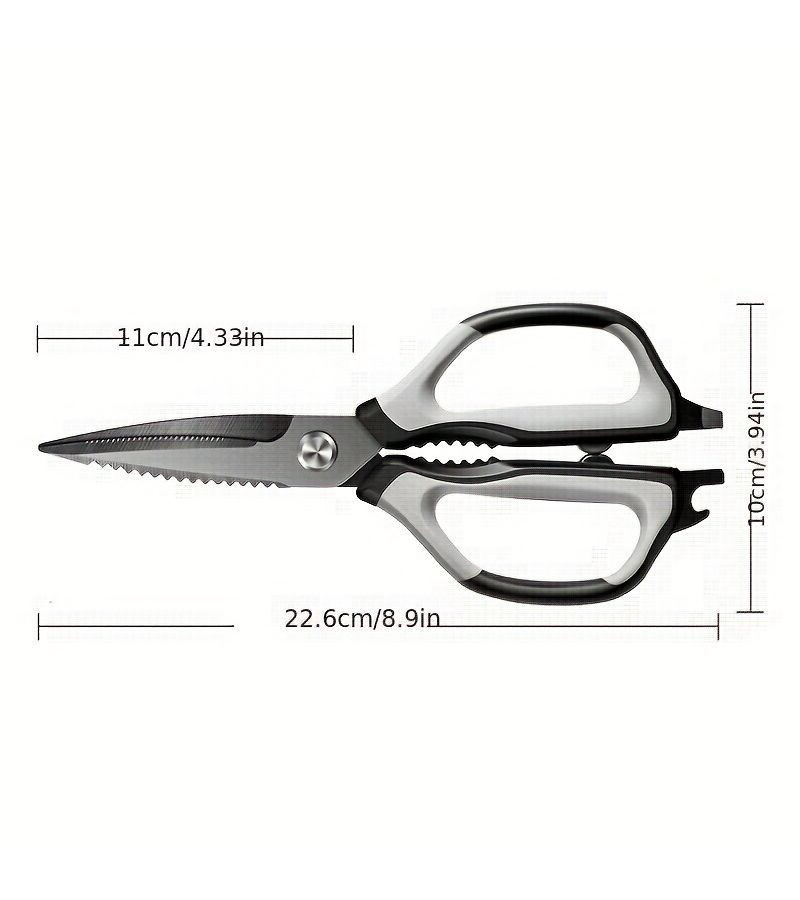 Black Blade Japanese Multifunctional Kitchen Shears 2025 TPR Soft Grip Handle - Image 3