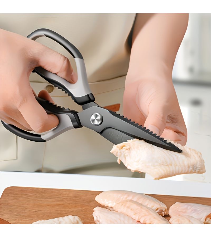 Black Blade Japanese Multifunctional Kitchen Shears 2025 TPR Soft Grip Handle - Image 2