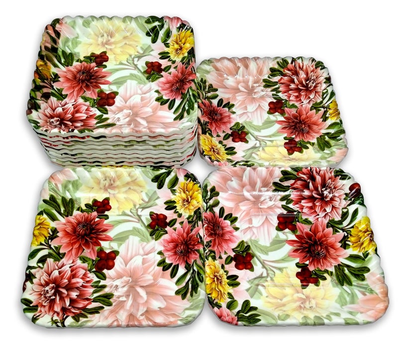 BHOJANWARE Set of 6 Melamine Square Snack Quarter Plates (Size-6 Inch / 15 CM) - Perfect Addition to Your Kitchen Utensils and Plates Collection. - Image 3