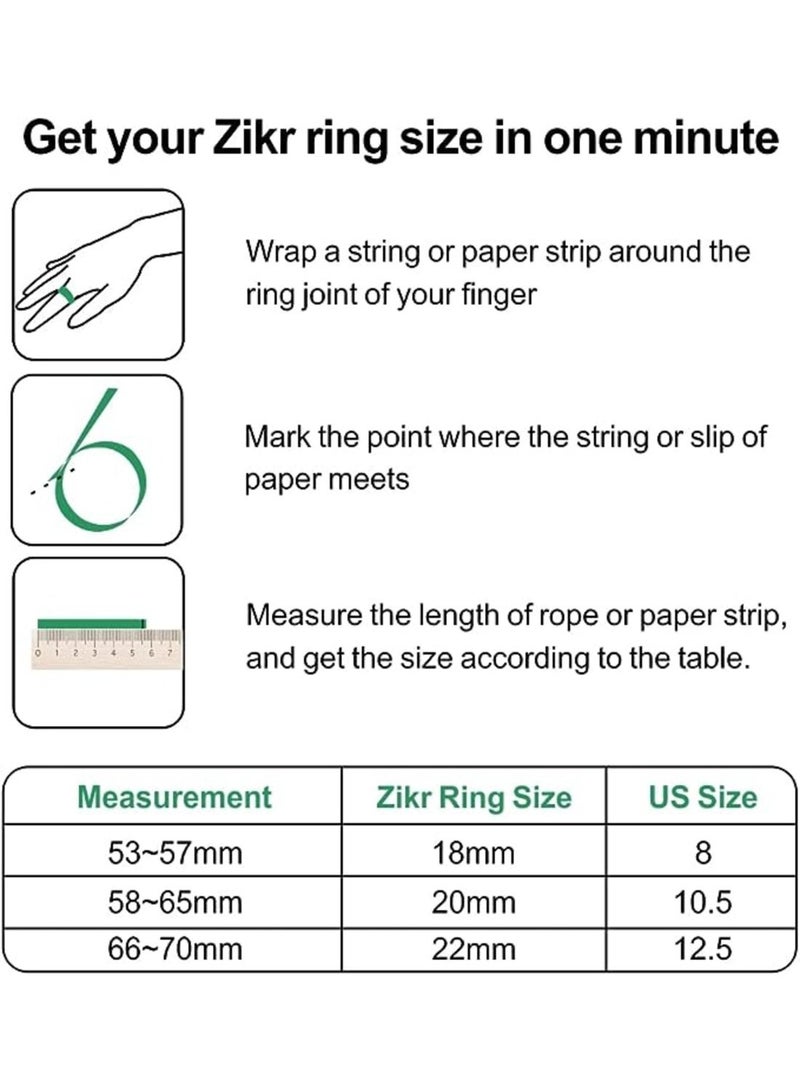 Zikr Tasbih Rings Smart Counter ring with app (18mm Pink ) - Image 5