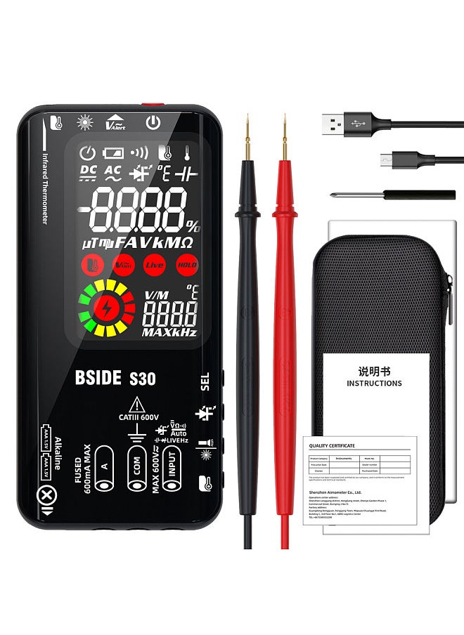BSIDE 4in1 Digital Multimeter Infrared Thermometer Electric Test Pen Circuit Analyzer Detector 3.5inch LCD Color Display Handheld Multimeter  - Image 1