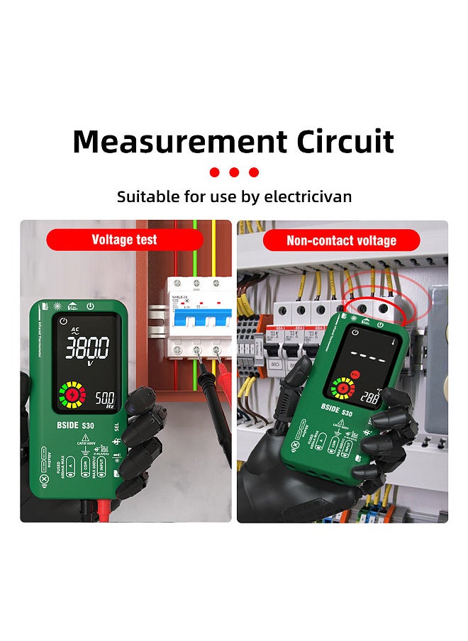 BSIDE - 4in1 Digital Multimeter Infrared Thermometer Electric Test Pen Circuit Analyzer Detector 3.5inch LCD Color Display Handheld Multimeter - Image 1