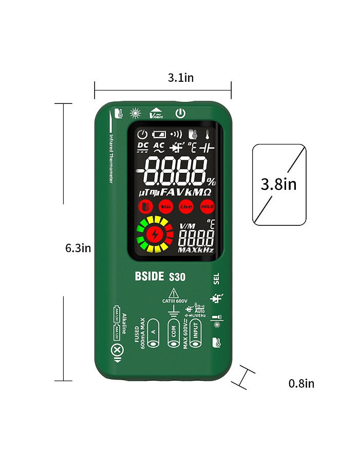 BSIDE 4in1 Digital Multimeter Infrared Thermometer Electric Test Pen Circuit Analyzer Detector 3.5inch LCD Color Display Handheld Multimeter  - Image 5