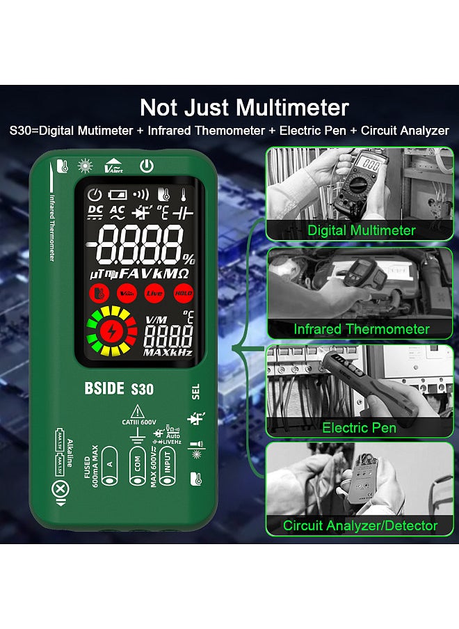 BSIDE 4in1 Digital Multimeter Infrared Thermometer Electric Test Pen Circuit Analyzer Detector 3.5inch LCD Color Display Handheld Multimeter  - Image 3