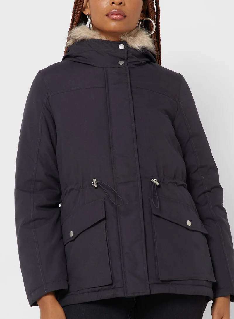 ONLY Fur Hooded Jacket
