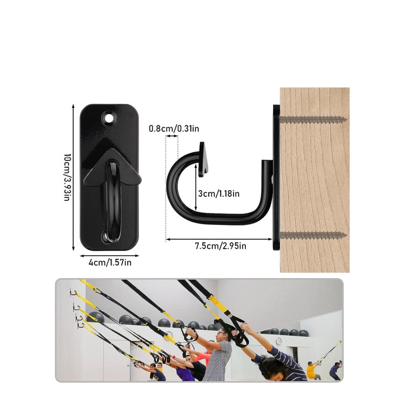 SOLARAE 3PCS Workout Wall Mount Anchors Heavy Duty Resistance Band Wall Anchor Home Gym Exercise Anchors Ceiling Mounted Hooks Exercise Strap Anchor for Body Weight Straps Strength Training Yoga - Image 2