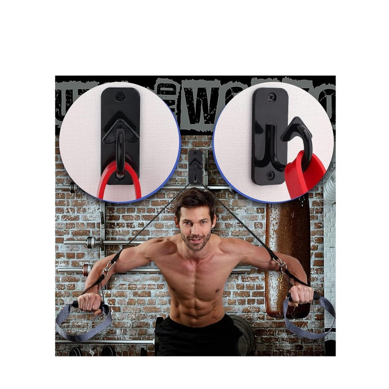 SOLARAE 3PCS Workout Wall Mount Anchors Heavy Duty Resistance Band Wall Anchor Home Gym Exercise Anchors Ceiling Mounted Hooks Exercise Strap Anchor for Body Weight Straps Strength Training Yoga - Image 5