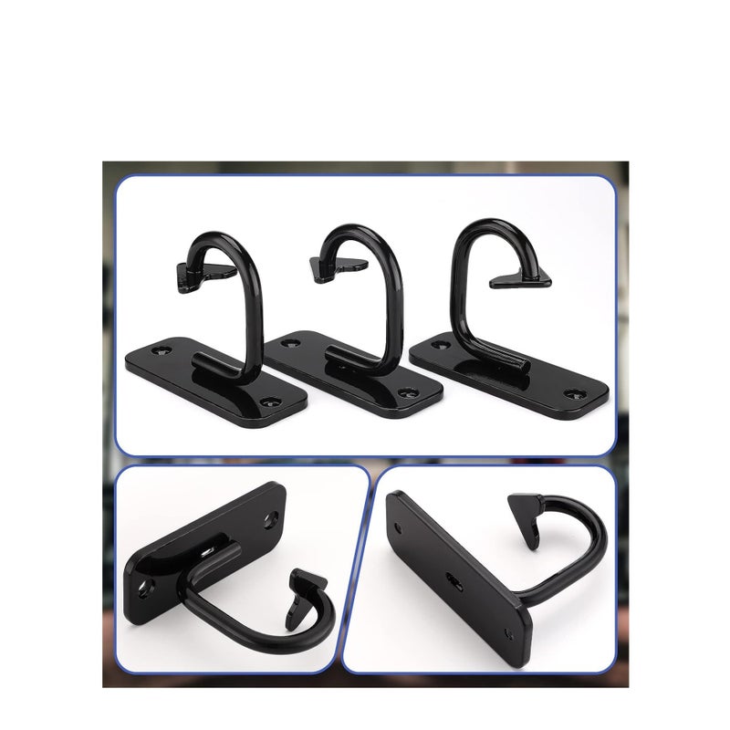SOLARAE 3PCS Workout Wall Mount Anchors Heavy Duty Resistance Band Wall Anchor Home Gym Exercise Anchors Ceiling Mounted Hooks Exercise Strap Anchor for Body Weight Straps Strength Training Yoga - Image 3