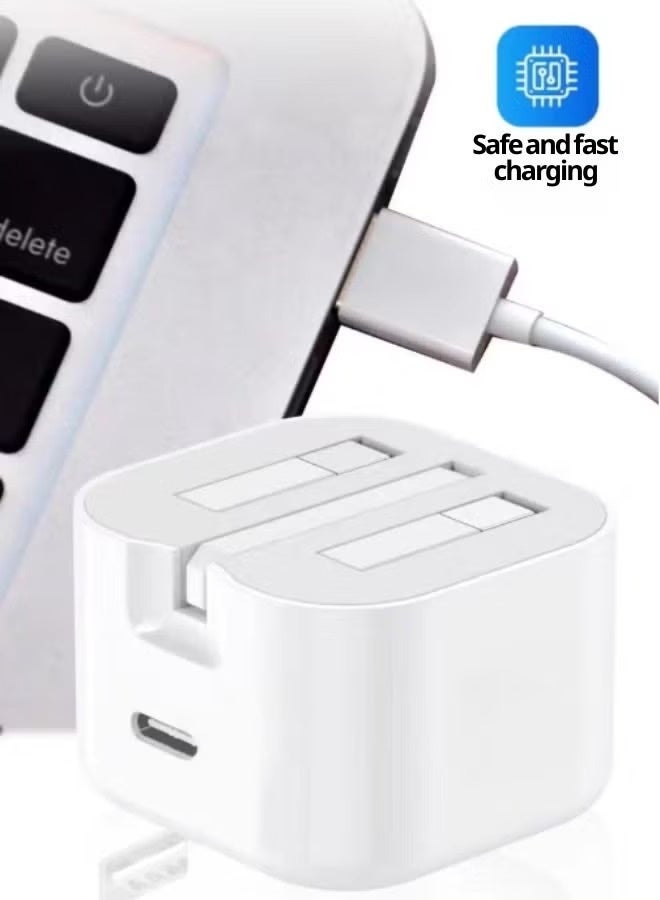 شاحن جداري صغير الحجم بقوة 35 واط بمنفذ USB-C مزود بقابس بريطاني وكابل شحن سريع - محول طاقة عالمي للهواتف الذكية والأجهزة اللوحية وأجهزة الكمبيوتر المحمولة وغيرها من أجهزة USB-C، حل شحن موثوق وسهل الحمل - Image 5