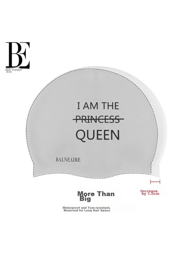 Balneaire Silicone Swimming Cap For Women, Waterproof, Chlorine-resistant, Professional, Long Hair, Comfortable, Stylish Swimming Ym001 Pearl White - Image 2