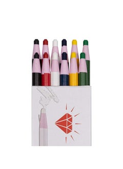Office 4 All Diamond Peel Off China Markers Glass Cellophane Vinyl Metal Skin Etc..Assorted Pack Of 12 (Color Mix 2×6 Color)  - Image 1