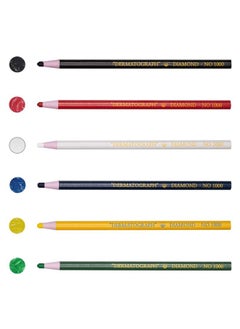 Office 4 All Diamond Peel Off China Markers Glass Cellophane Vinyl Metal Skin Etc..Assorted Pack Of 12 (Color Mix 2×6 Color)  - Image 3