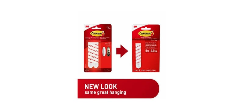 Command Large Refill Adhesive Strips, Damage Free Hanging Wall Adhesive Strips for Large Indoor Wall Hooks, No Tools Removable Adhesive Strips for Living Spaces, Six White Command Strips - Image 5