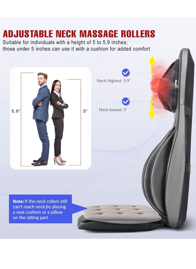 Sky Land 3D Shiatsu Massage Seat Cushion with Heat | Adjustable Neck, Back & Lumbar Massager | 2D/3D Kneading, Rolling, Air Compression & Vibration | Full Body Relaxation for Home & Office | EM-5228  - Image 5