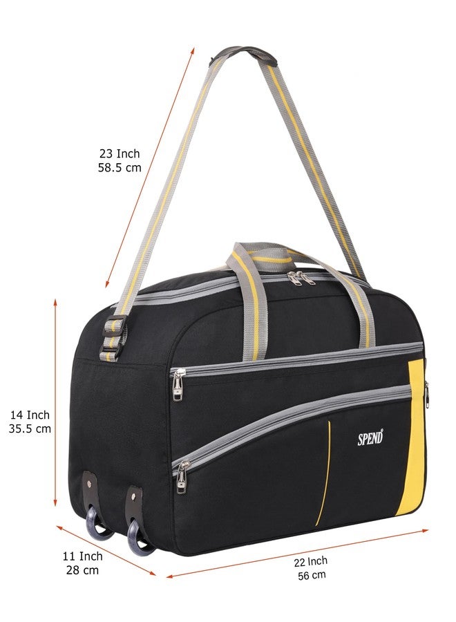 SPEND L Duffel Wheeler Bag - 2-Wheel Travel Duffel with Adjustable Handle | Durable, Spacious, Lightweight Gym & Travel Bag for Men and Women | Ideal for Weekend Trips & Fitness - Image 3