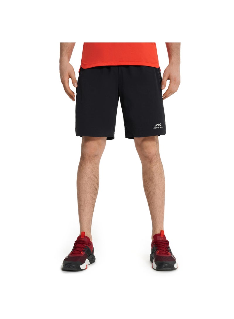 Athlex Men's Combat 9 Training Shorts Black, Athlex, Loose Fit, ATANTIODOR Odor Control, Adjustable Waistband, Durable Nylon for Gym and Outdoor Workouts - Image 1