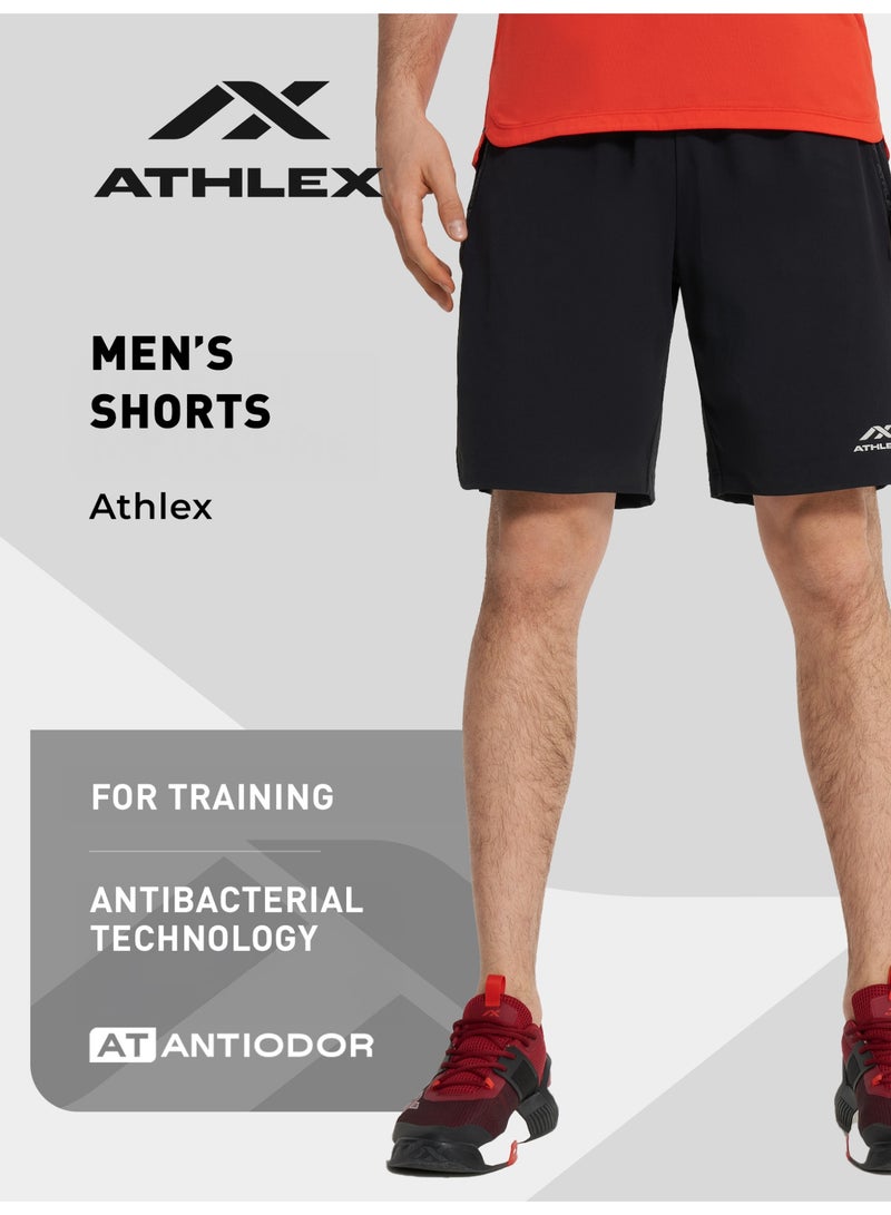 Athlex Men's Combat 9 Training Shorts Black, Athlex, Loose Fit, ATANTIODOR Odor Control, Adjustable Waistband, Durable Nylon for Gym and Outdoor Workouts - Image 2