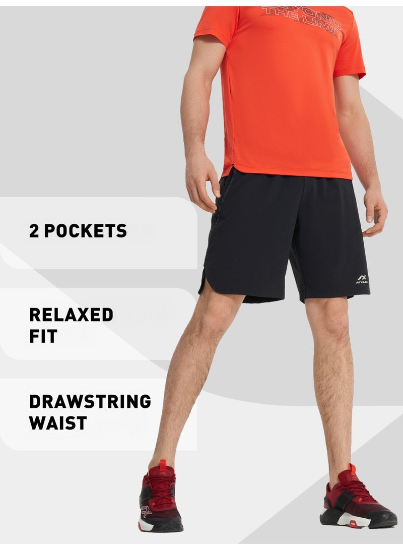 Athlex Men's Combat 9 Training Shorts Black, Athlex, Loose Fit, ATANTIODOR Odor Control, Adjustable Waistband, Durable Nylon for Gym and Outdoor Workouts - Image 3