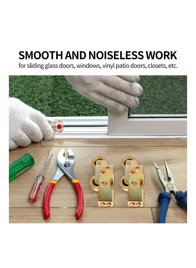 Sliding Patio Door Tandem Roller Assembly,  Sliding Door Rollers Replacement, 1-1/4 Inch Steel Ball Wheel Bearing, for Sliding Glass Door Screen Door Gate Window (2 Pack) - Image 1