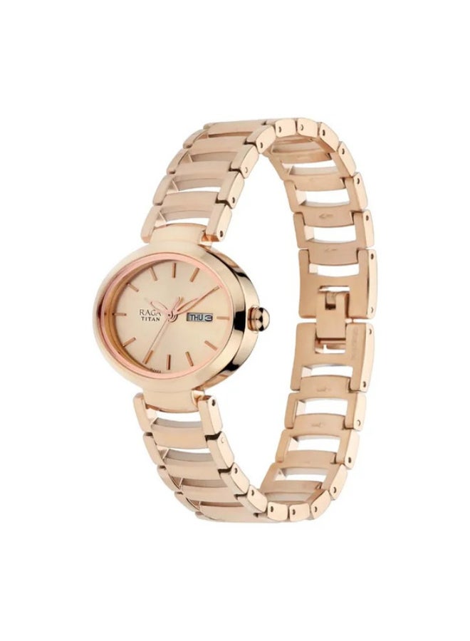 تيتان ساعة راغا فيفا بسوار معدني و مينا روز جولد - Image 2