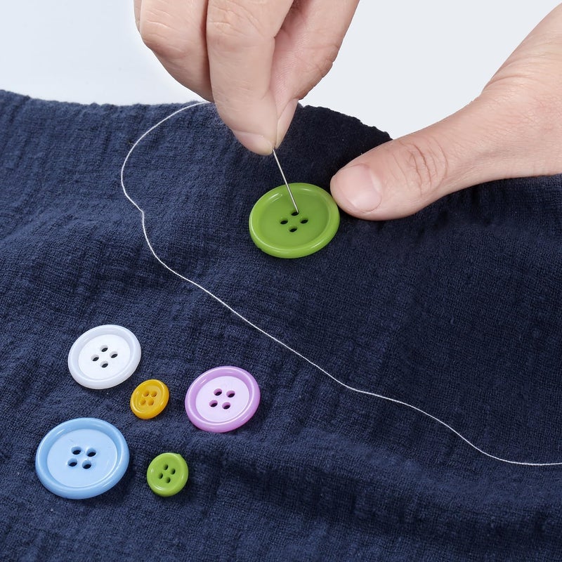 Secmity 320 pcs Colorful Buttons for Crafts DIY, 5 Size Buttons for Sewing Flatback Button Bulk with Box 4 Holes Assorted Button for Crafts and Decoration (9-25mm) - Image 5