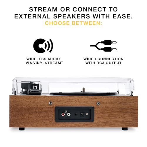 Victrola Eastwood II Record Player with Speakers – Bluetooth 5.1 and Vinyl Stream Technology, Vintage Style 3-Speed Vinyl Player, Audio Technica AT-3600LA Cartridge (Espresso) - Image 3