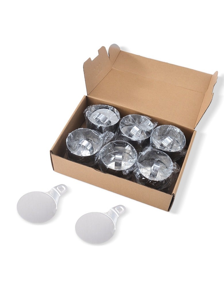 general Rice Ball Mould Stainless Steel Round Cake Mould 12 Round Moulds and 2 Demolding Shovels with Pressure Plate Mousse Ring Demolding Shovel Set - Image 2