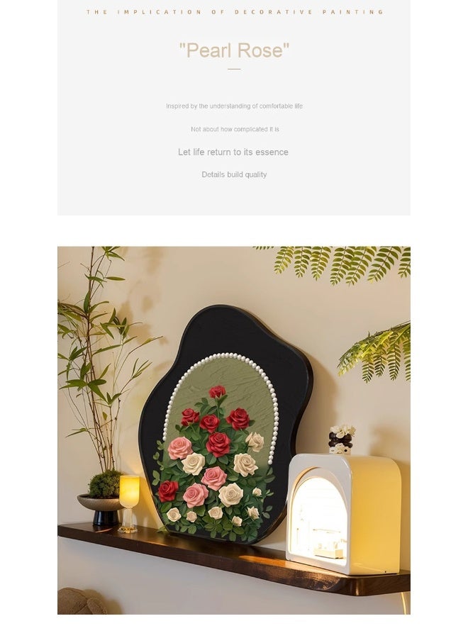 NeeMee Vintage Pearl Rose Desktop Decorative Art Print - Image 4