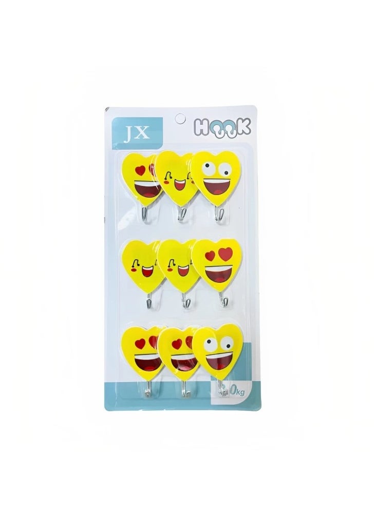 Adhesive Wall Key Hook Organizer Set – 9-Piece Self-Adhesive Hooks for Keys, Accessories & Small Items – Easy to Install, No Drilling – Multicolor 