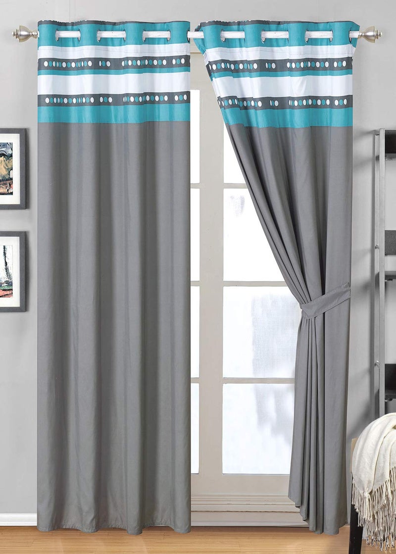 D'Decor DDECOR 3-Piece Fine Printed Oversize (100" X 95") Quilt Set Reversible Bedspread Coverlet Queen Size Bed Cover (Aqua Blue, Grey, White, Floral) - Image 2