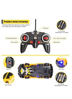YOKA Remote Control Car for Kids, 2-in-1 Birthday Hobby Rc Robot Car Toy, 1:18 Scale with One-Button Deformation, Car Transformer Toy for 5-12 Years Old Racing Cars for Boys Girls (Yellow)  - Image 5