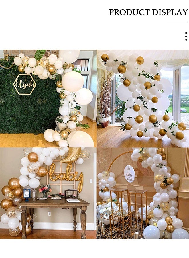 DUNISO مجموعة من 112 قطعة من بالونات جارلاند متعددة الألوان باللون الذهبي والأبيض من اللاتكس الباستيل لتزيين خلفية حفل زفاف الطفل وأعياد الميلاد - Image 4