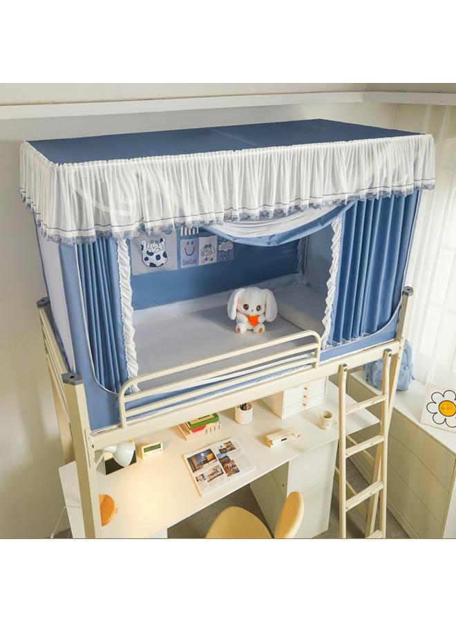 Bluejw 15N Princess Wind Bed Curtain Mosquito Net Female Student Dormitory Integrated All-inclusive Bedroom Top Bed Small Fresh Shading Bed - Image 1