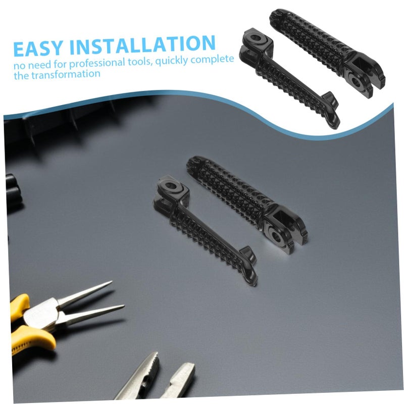 2pcs Motorcycle Foot Pegs Iron Footrests Durable Design Compatible With Various Models Comfort Enhancement For Long Rides Upgrading Your Bike - Image 4