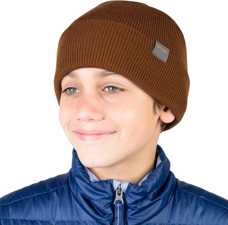 MERIWOOL Kids’ Beanie - Merino Wool Ribbed Knit Winter Hat for Boys and Girls - Image 3
