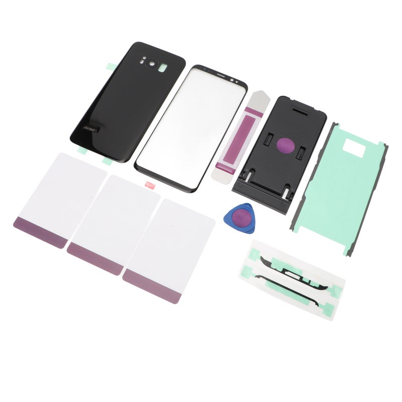Back Glass Cover Housing Door Black Pre Installed Camera Lens Waterproof Adhesive with Repairing Tools Front Outer Glass Lens Screen for Galaxy S8 - Image 5