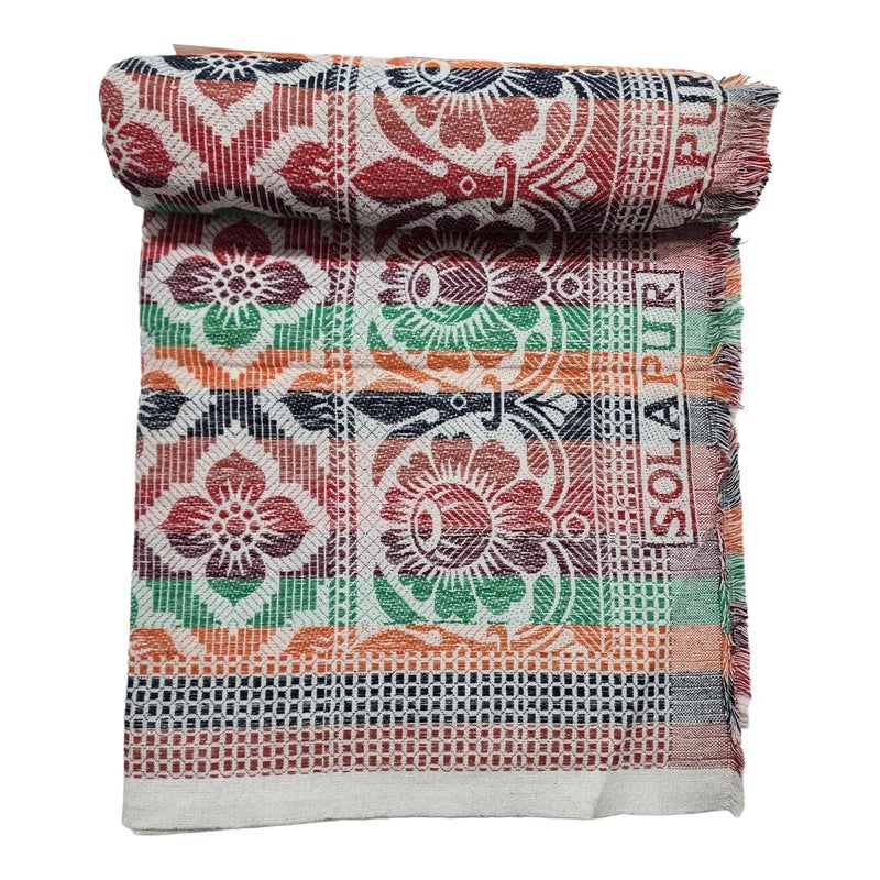 AMBIKA STORES & READYMADES AMBIKA Stores Cotton Single Size 300 TC Solapur Chaddar Blanket Multy Colour Pack of 1 Skinfriendly 