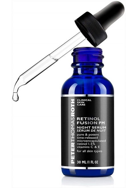 Retinol Fusion PM Night Serum | Hydrating Retinol Facial Serum, 1.5% Microencapsulated Retinol for Fine Lines, Wrinkles, Uneven Skin Tone, Texture and Radiance